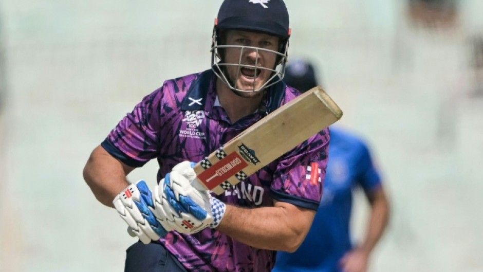 Scotland's George Munsey reacts after playing a shot
