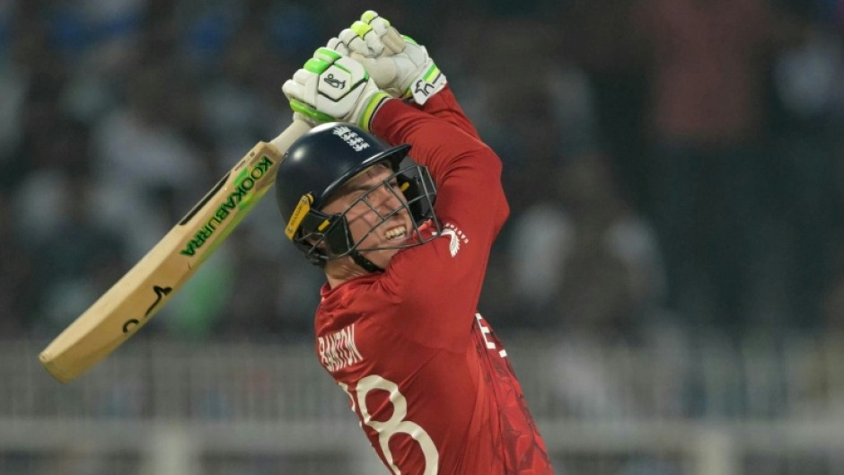 England's Tom Banton hits one of his three sixes off Scotland's Mark Watt