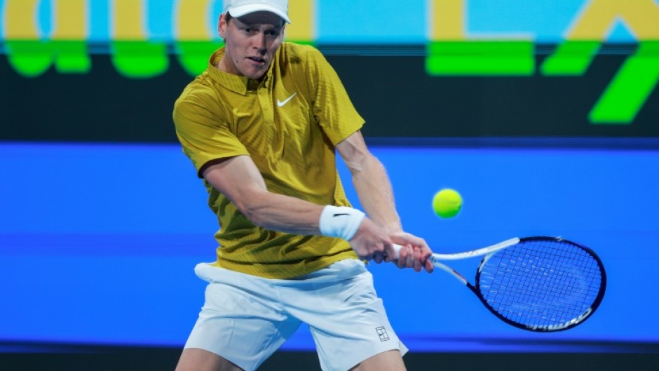 Italy's Jannik Sinner was playing for the first time since his Australian Open semi-final loss to Novak Djokovic