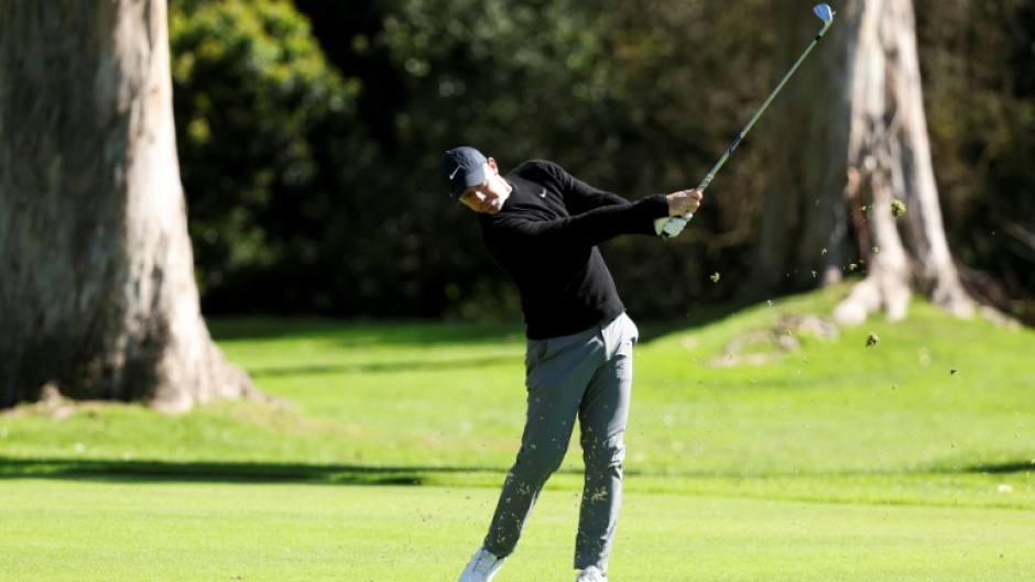 Northern Ireland's Rory McIlroy tunes up for the PGA Tour Genesis Invitational at The Riviera Country Club