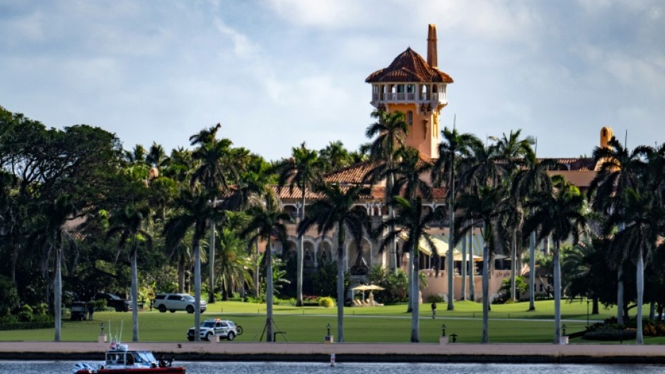 A US Coast Guard boat patrols outside the Mar-a-Lago Club in November 2024, across from West Palm Beach, Florida