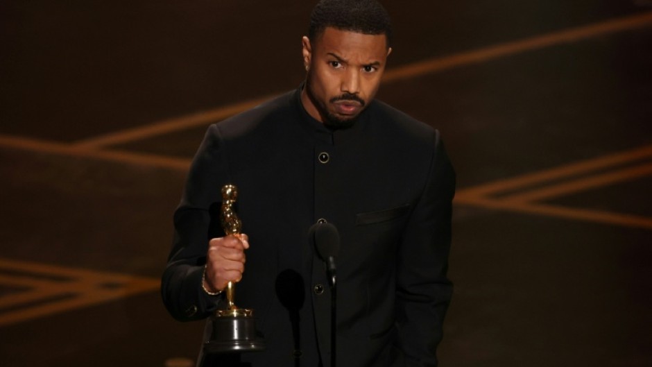 Michael B. Jordan accepts the Oscar for Best Actor for 'Sinners'