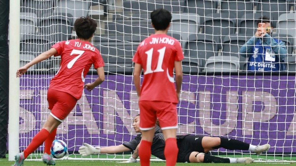 North Korea’s Myong Yu Jong scored a hat-trick against Uzbekistan