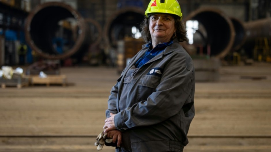 Halina Krauze, 65, has been operating cranes at Gdansk shipyard for 30 years