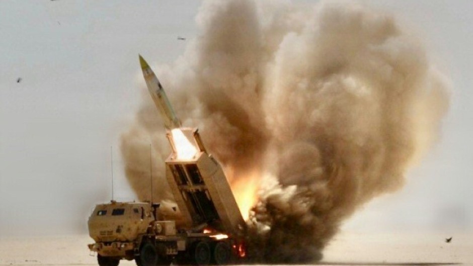 US Army handout photos showed HIMARS multiple rocket launchers firing from te desert during strikes on Iran
