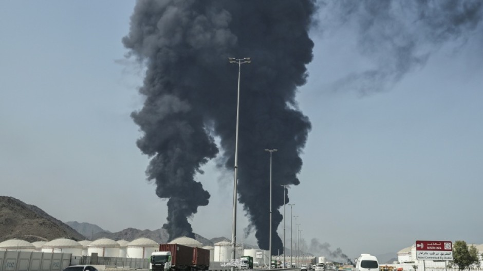 Smoke rises from the direction of a major UAE energy installation in what appears to be the latest strike against Gulf petroleum facilities