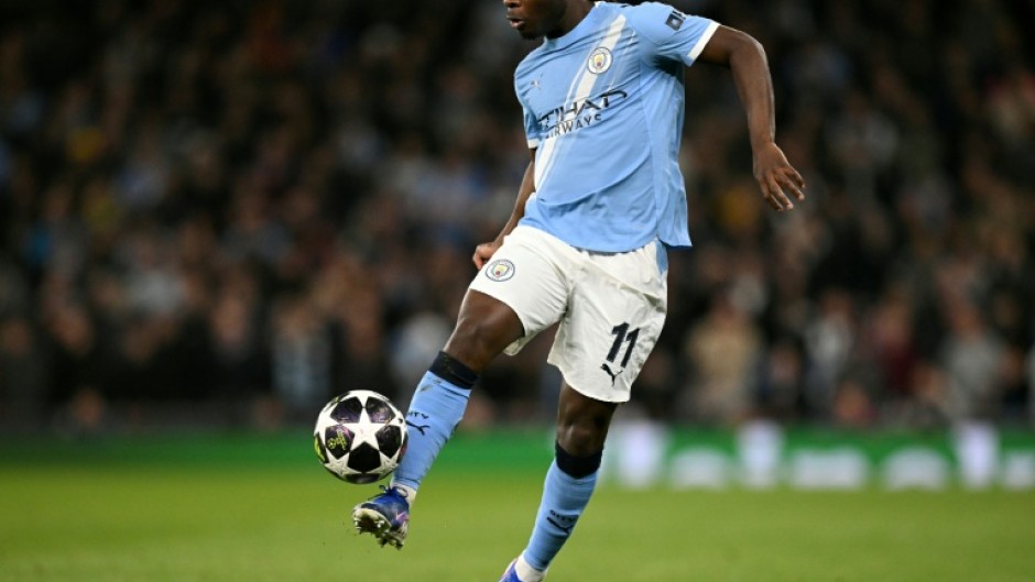 Manchester City midfielder Jeremy Doku in action during a defeat by Real Madrid in a Champions League last-16 second-leg tie at the Etihad Stadium