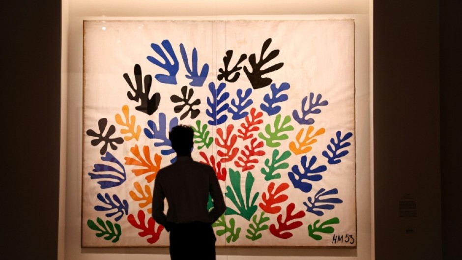 The exhibition includes Matisse's 'La Gerbe' (The Sheaf), showcasing his latter-year affinity for gouache cut-outs