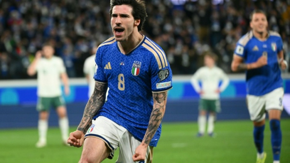 Newcastle midfielder Sandro Tonali scored the opener in Italy's 2-0 win over Northern Ireland