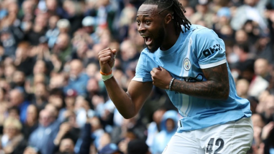 Antoine Semenyo celebrates scoring for Manchester City in a FA Cup quarter-final triumph over Liverpool.