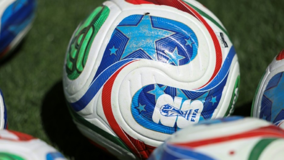 A ball with the FIFA World Cup 2026 logo looks ahead to this summer's global football championship, for which the fourth phase of ticket sales has started
