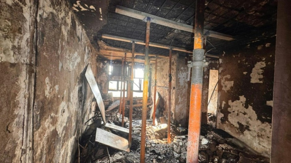 The aftermath of a fire that killed 168 people at the Wang Fuk Court residential estate in Hong Kong