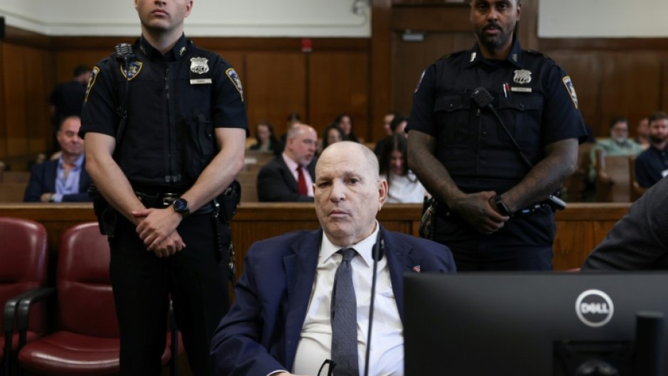Former Hollywood film producer Harvey Weinstein appears in Manhattan Supreme Court during his retrial in New York City on April 14, 2026