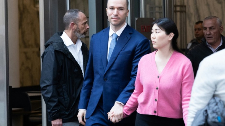 OpenAI President Gregory Brockman and his wife Anna Brockman depart court