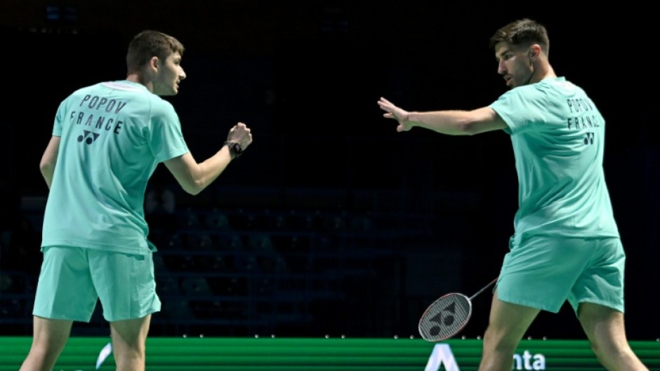 France's Christo Popov (L) and Toma Junior Popov at the European Championships in April