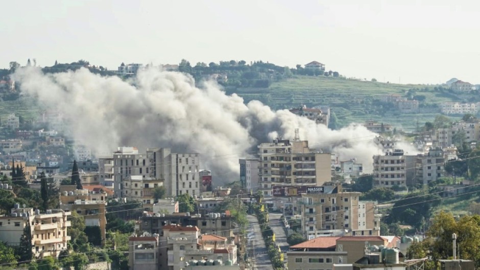 Smoke rises from the site of an Israeli airstrike in south Lebanon, where a truce between Israel and Hezbollah is under strain