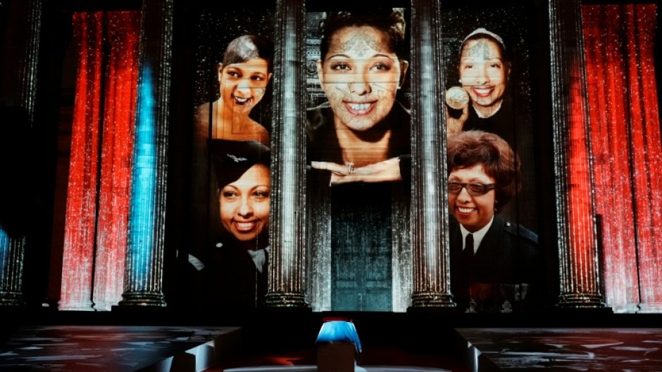 Images of Josephine Baker projected onto the Pantheon in Paris when she was honoured as one of France's national heroes