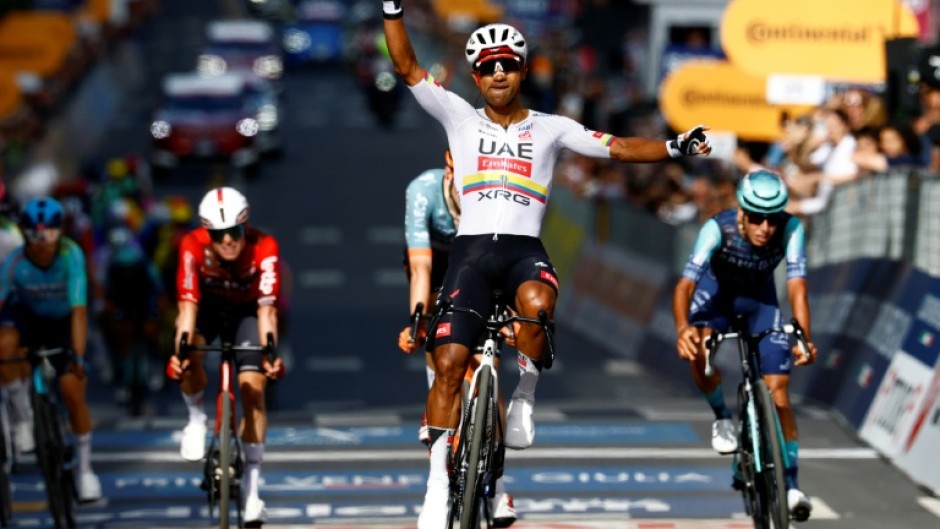 Ecuadorian rider Jhonatan Narvaez wins the Giro d'Italia fourth stage in Italy after three stages were held in Bulgaria