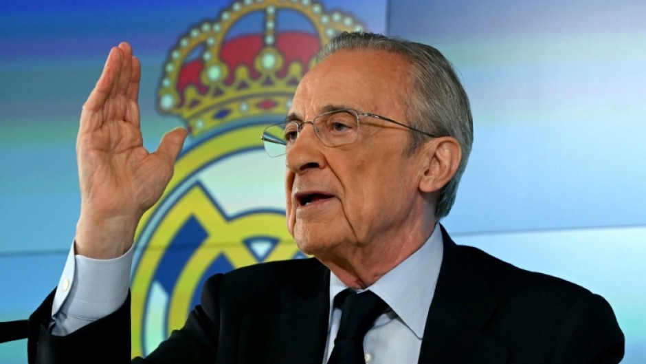 Real Madrid president Florentino Perez addresses the media after a stormy season at the Spanish giants