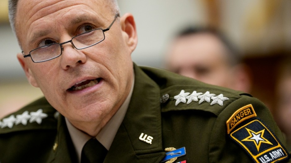 US General Christopher LaNeve speaks during a House Armed Services Committee hearing on May 15, 2026