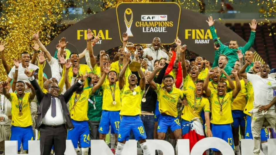 Mamelodi Sundowns celebrate winning the CAF Champions League in Rabat