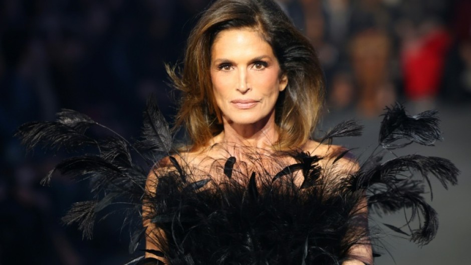 Model Cindy Crawford walked the runway
