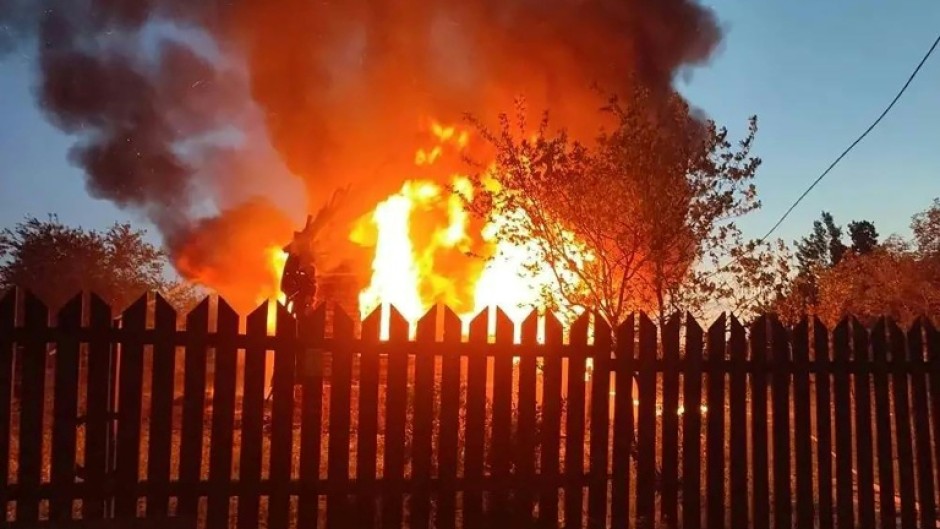 Moscow Region Governor Andrey Vorobyov posted a photo of a burning building following the barrage