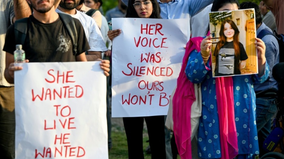Women's rights activists, including some of Sana Yousaf's friends, staged protests in Islamabad following her killing