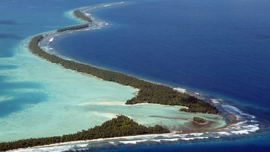 The Pacific island nation of Tuvalu is made up of a string of low-lying atolls, scattered halfway between Australia and Hawaii.