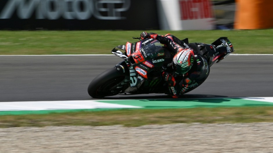 Aprilia Racing team's Italian MotoGP rider Marco Bezzecchi