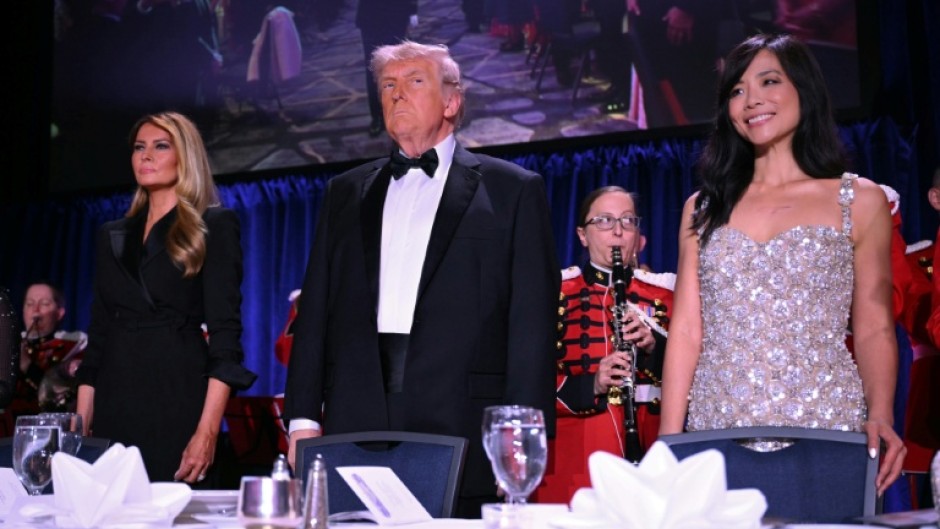 US President Donald Trump was on stage with White House Correspondents Association head Weijia Jiang at the dinner in April