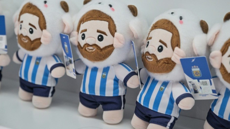 A Lionel Messi stuff toy