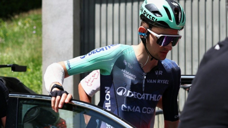 Paul Seixas suffered multiple abrasions on his hands, arms and legs during his crash on a tricky descent