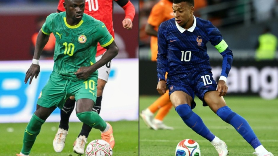 Senegalese journalists will be thinner on the ground for the World Cup duel between Senegal icon Sadio Mane (L) and French superstar Kylian Mbappe (R)owing to visa problems