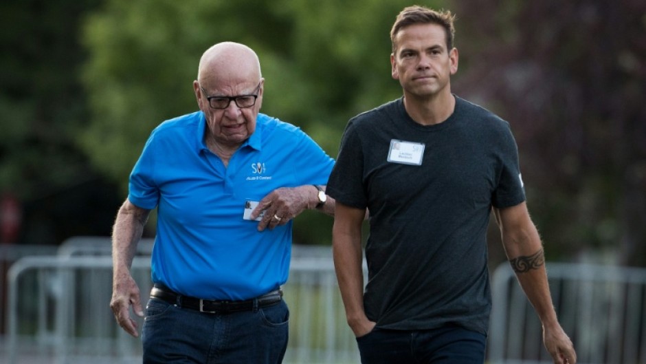 Fox CEO Lachlan Murdoch, shown here in 2017 with father Rupert Murdoch, described the Roku transaction as a winning means to expand in the streaming era