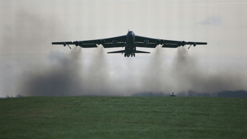 The B-52 Stratofortress bomber -- seen here taking off from US base in Britain -- is a workhorse of the US military that has been in service since the 1950s