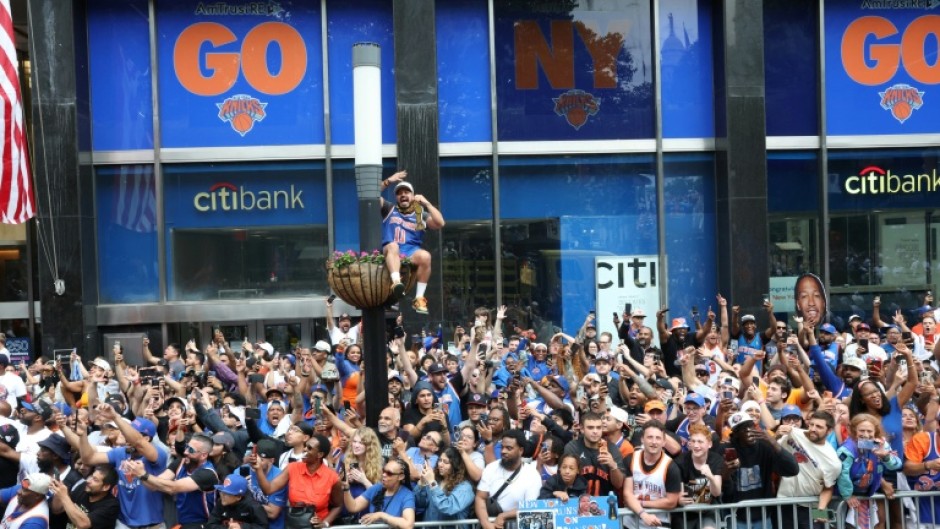 The Knicks parade drew a huge security detail of New York police officers