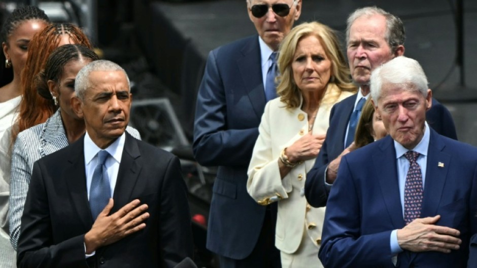 Former US presidents Barack Obama, Joe Biden, George W. Bush and Bill Clinton made a rare joint appearance, but current President Donald Trump was absent