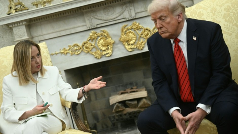 US President Donald Trump, pictured with Giorgia Meloni at the White House in April 2025, accused the Italian prime minister of trying to repair relations with Washington for domestic political reasons
