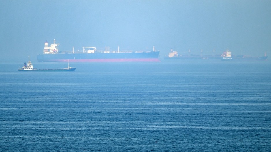 Cargo ships along the Gulf of Oman on June 19