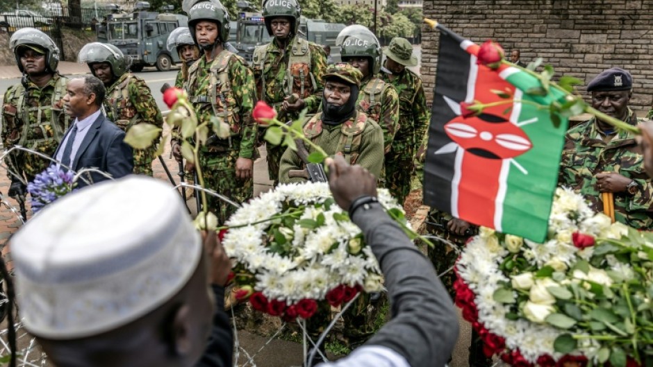 A heavy police presence deterred marches