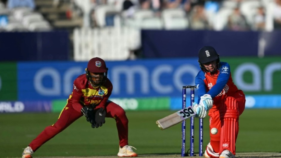 England's Danni Wyatt-Hodgehits out on her way to 65 in a Women's T20 World Cup match against the West Indies at Lord's