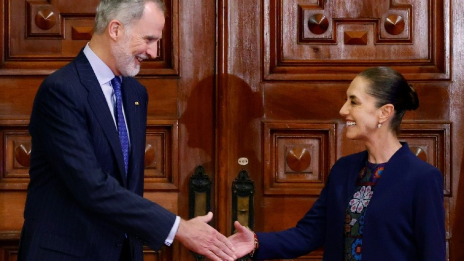 Mexican President Claudia Sheinbaum and King Felipe VI of Spain met at the Palacio Nacional in Mexico City