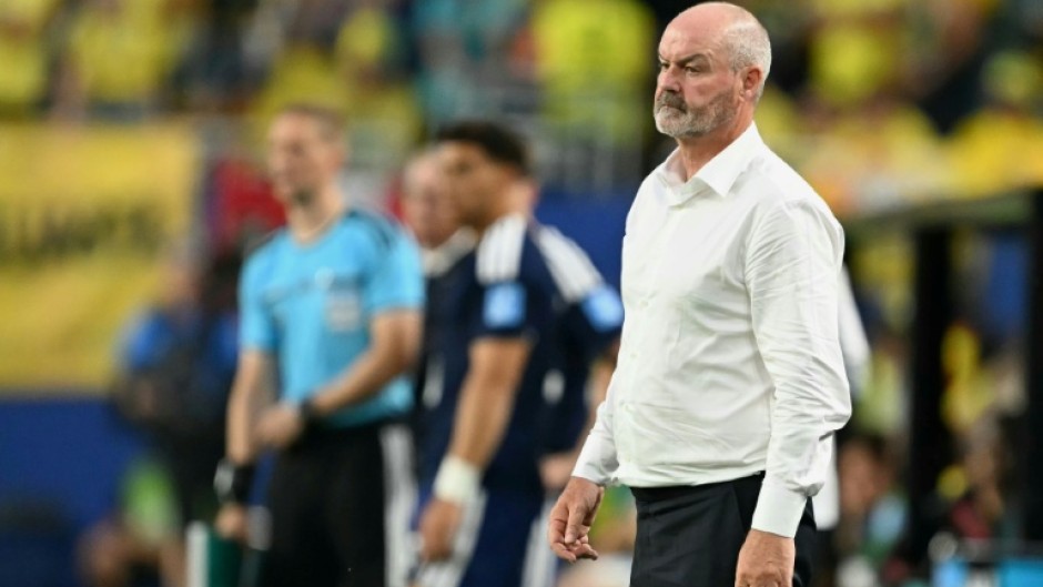Scotland coach Steve Clarke watches on from the touchline during his team's defeat to Brazil at the World Cup on Wednesday