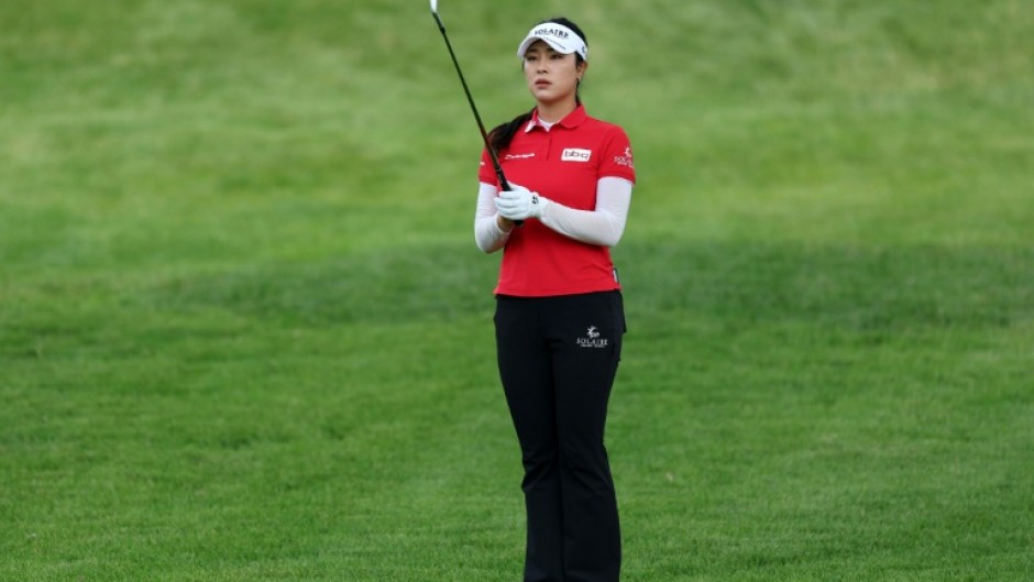 South Korean Yoon Ina sizes up a shot in the first round of the Women's PGA Championship at Hazeltine