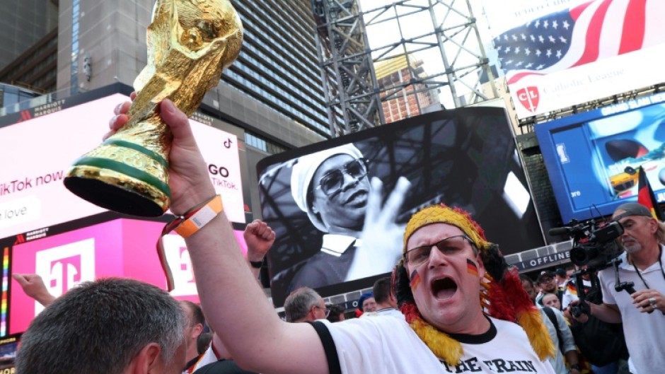 World Cup fans have swarmed on Times Square in New York