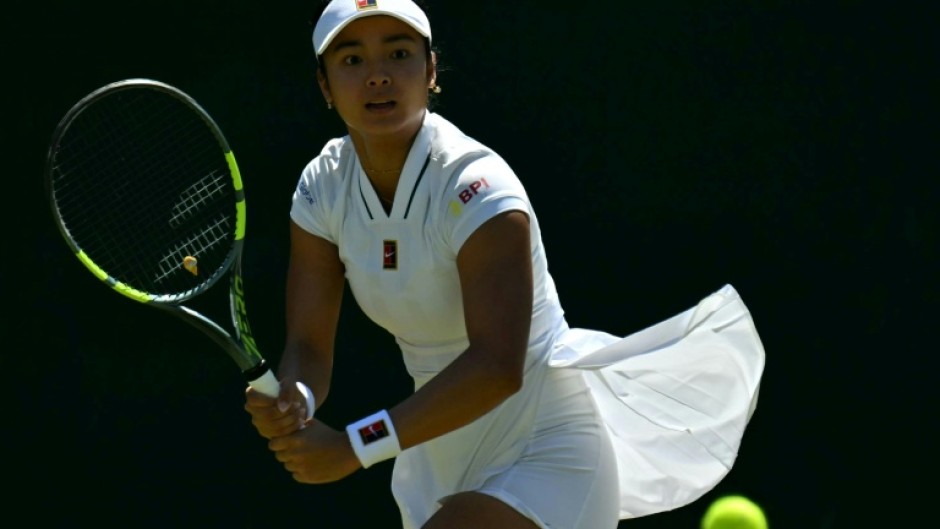 Rising star Alexandra Eala of the Philippines in action at Wimbledon