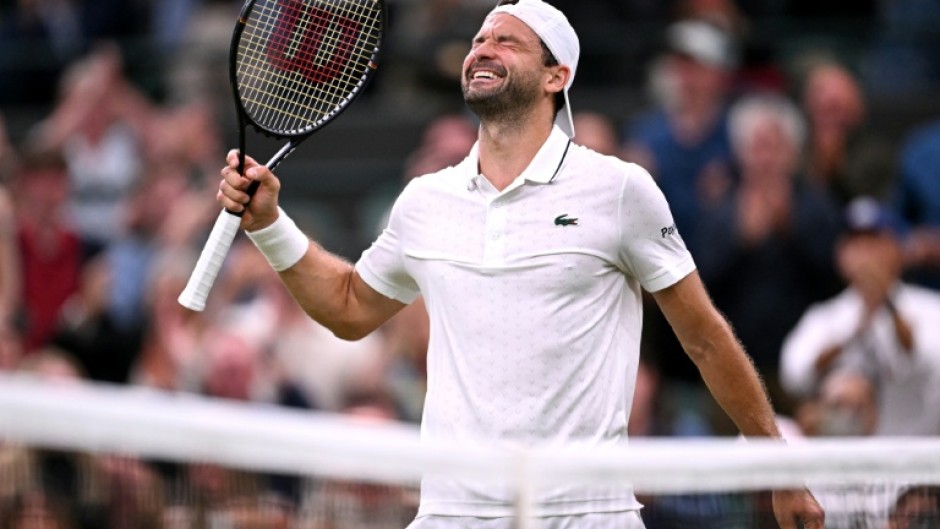 Bulgaria's Grigor Dimitrov celebrates beating Jakub Mensik at Wimbledon