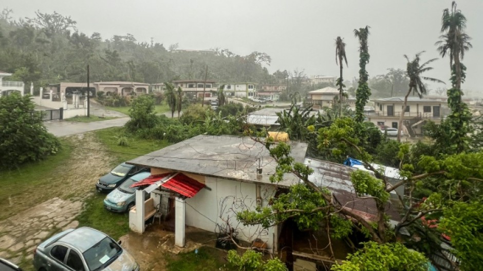 Heavy rain was falling in Saipan, the main island of the Northern Marianas, as Super Typhoon Bavi approached