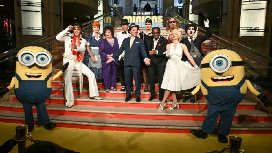 People dressed as different characters attend the premiere of 'Minions & Monsters' at the Dolby Theatre in Hollywood, California
